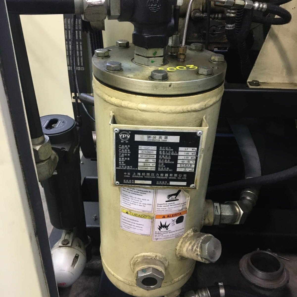 Inspeção NR-13 em separador de óleo.