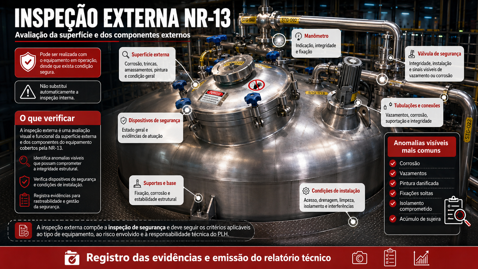 Inspeção Externa NR-13: O que é, Quando Fazer e O que Verificar