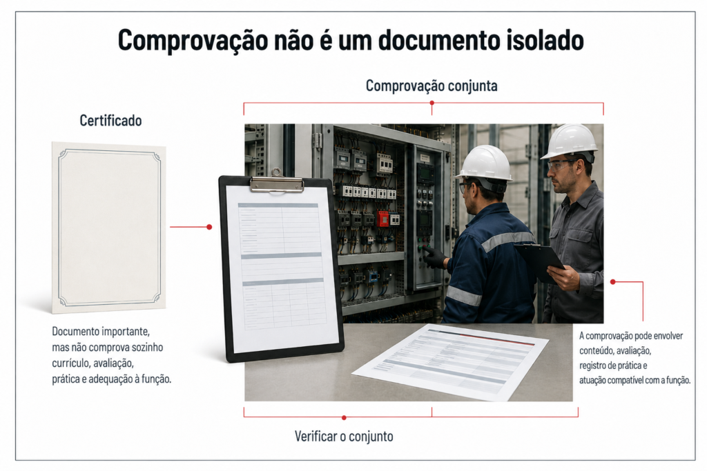 Sequência mostra instrução técnica, operação acompanhada e registro
