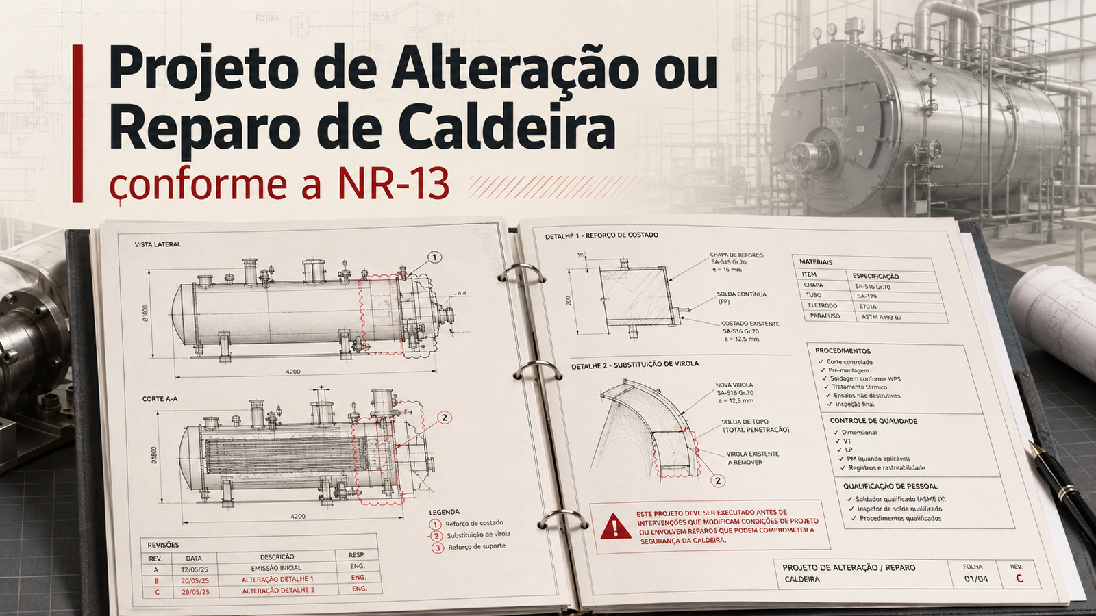 Projeto de Alteração ou Reparo de Caldeira conforme a NR-13