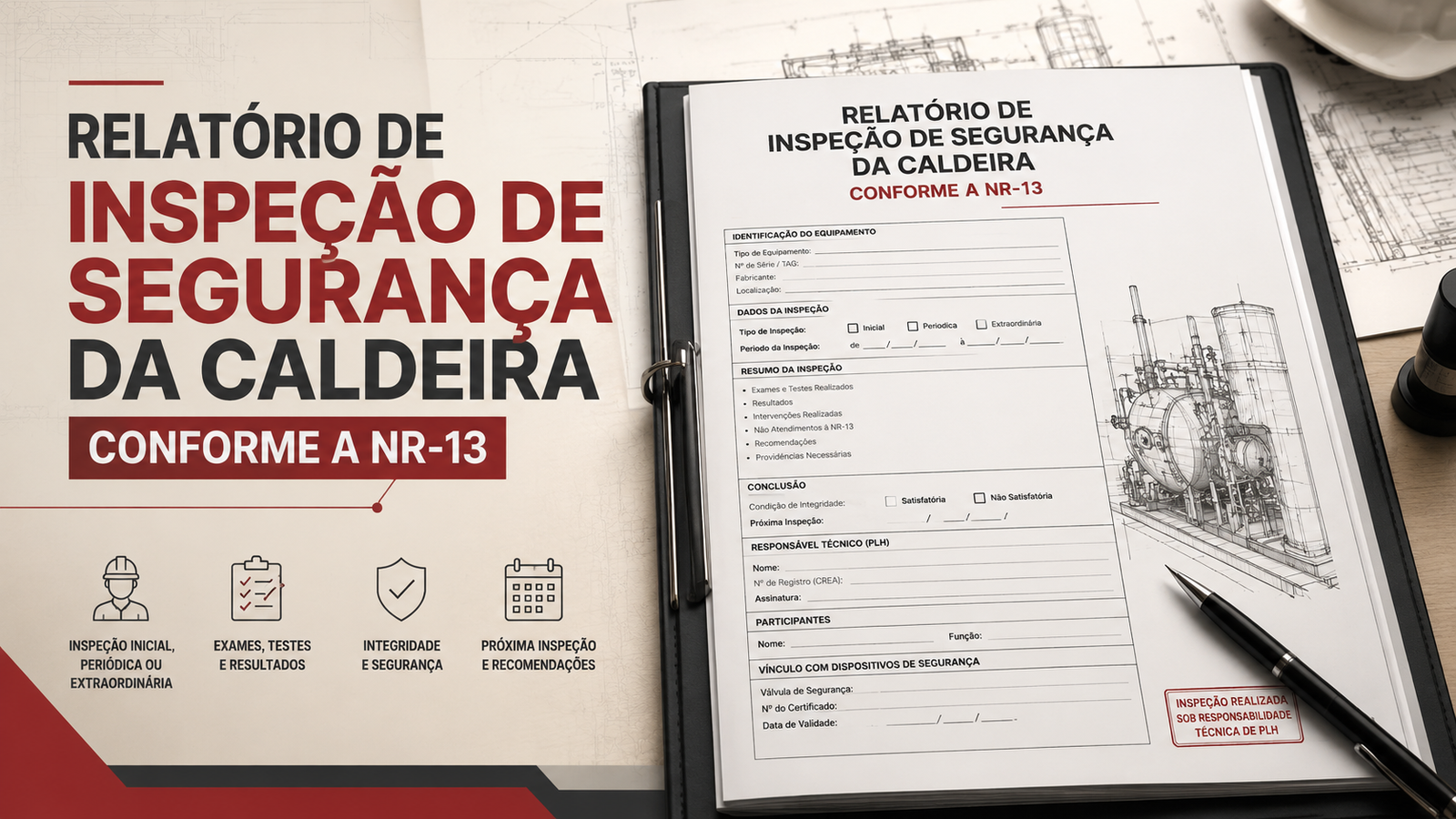 Relatório de Inspeção de Segurança da Caldeira conforme a NR-13