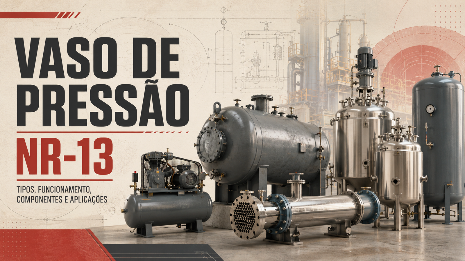 Vaso de Pressão NR-13 – Tipos, Funcionamento, Componentes e Aplicações